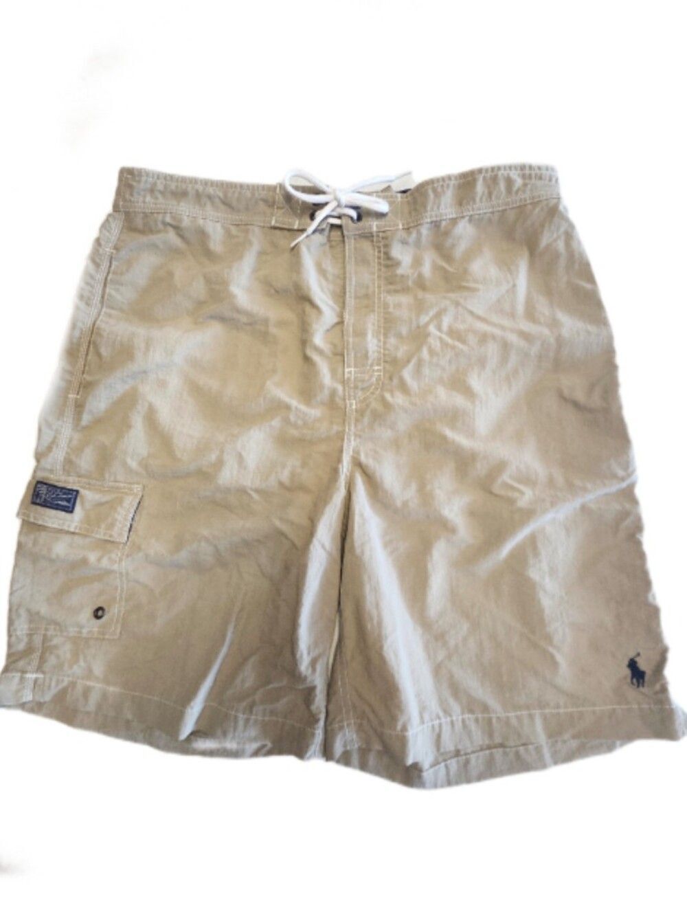 Polo By Ralph Lauren Classic Khaki Cargo Swim Trunks, Elastic Waist, Large
